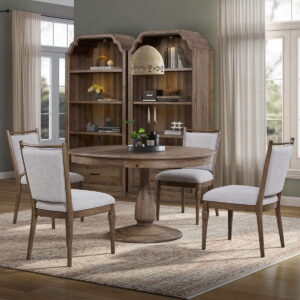 Hickory Grove - Opt 5 Piece Pedestal Table Set - Brown