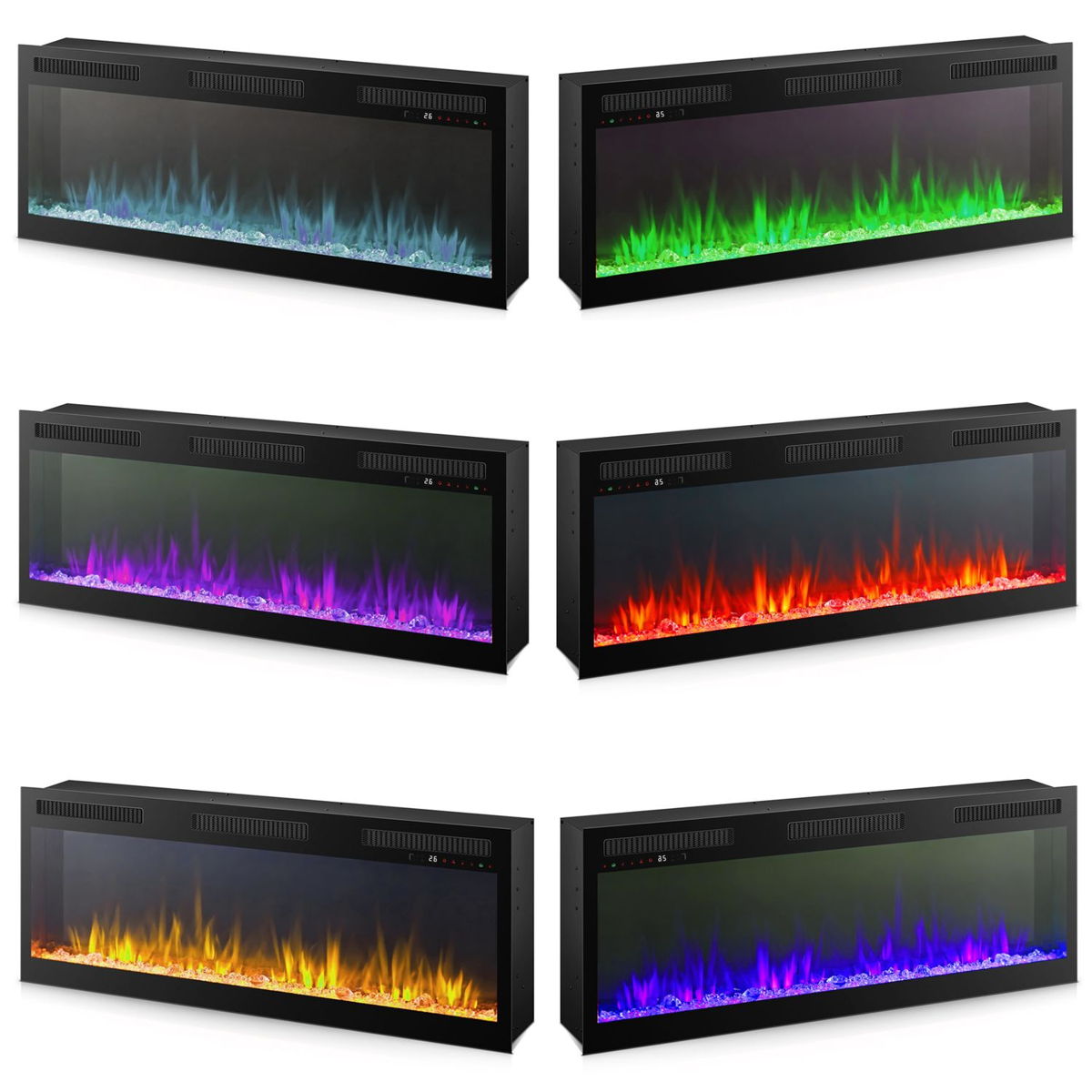 Fireplace TV Consoles - 50" Infinity Firebox - Black - Image 2