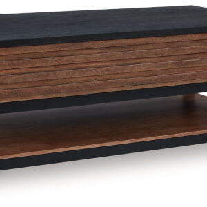 Kallari - Lift Top Cocktail Table - Warm Brown / Black