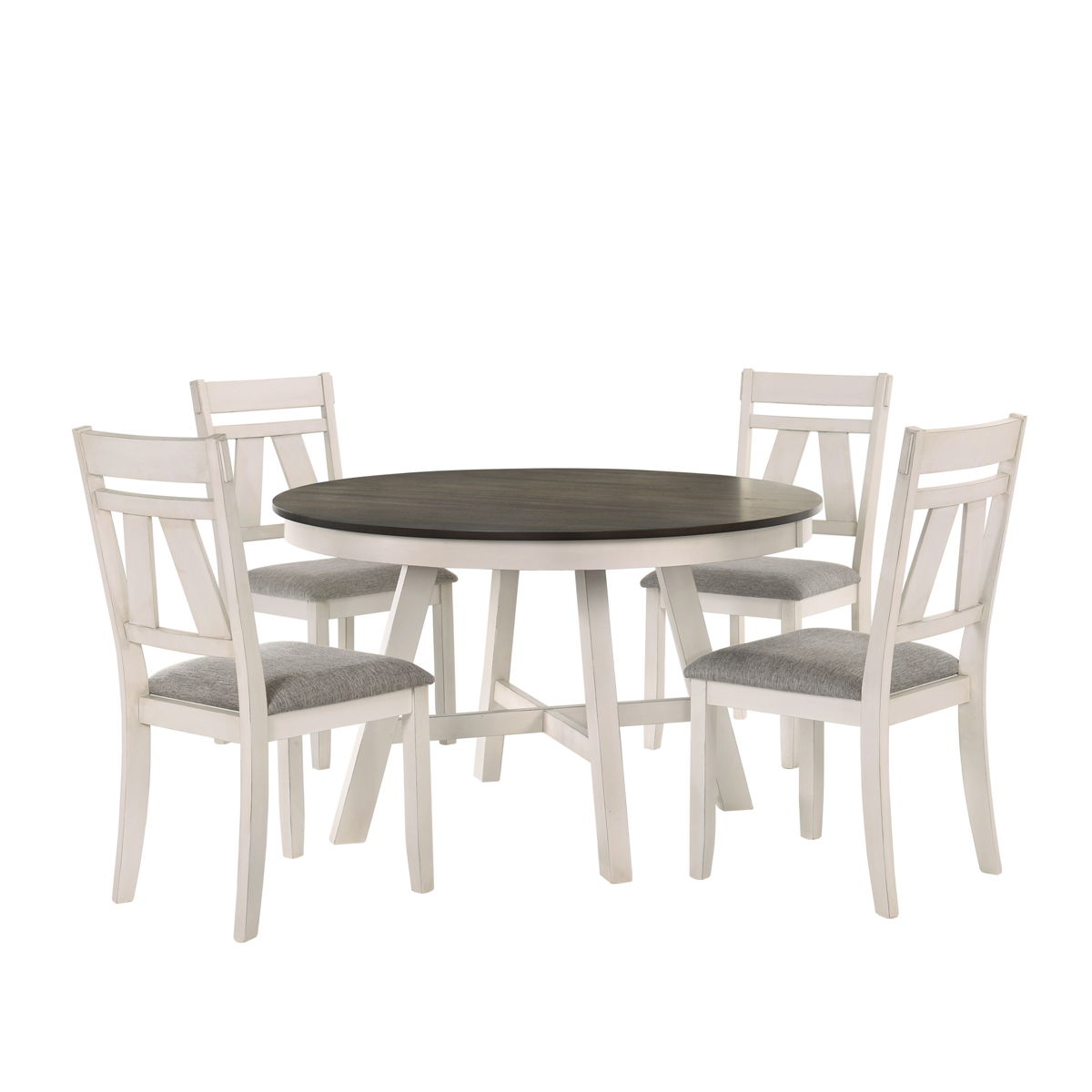Maisie - Round Table - White / Brown - Image 5