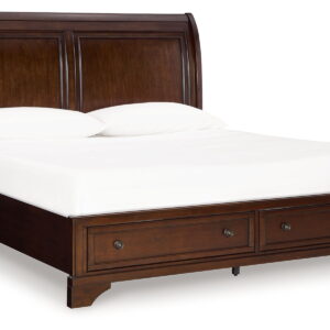 Trellington - King Sleigh Storage Bed - Brown