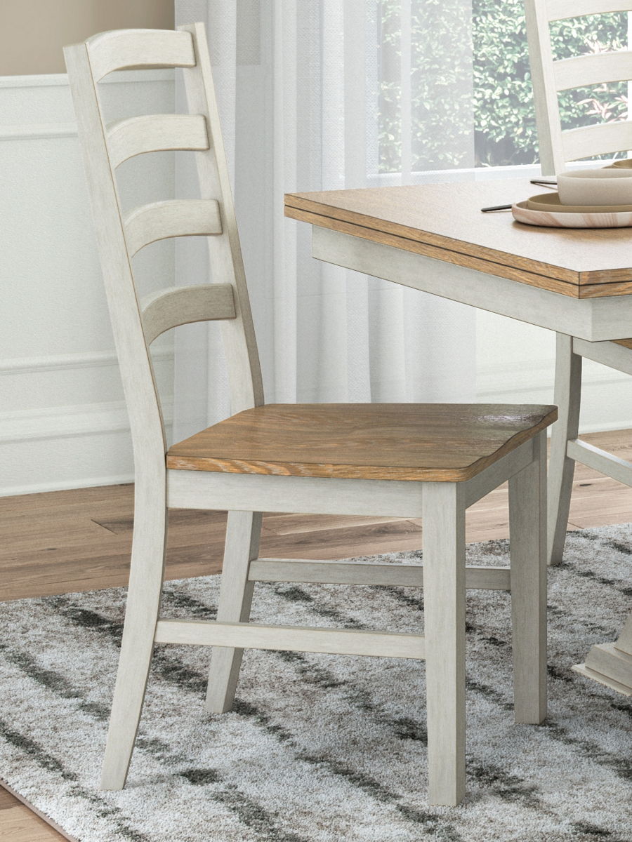 Purlaney - Dining Room Side Chair (Set of 2) - Antique White / Natural - Image 3