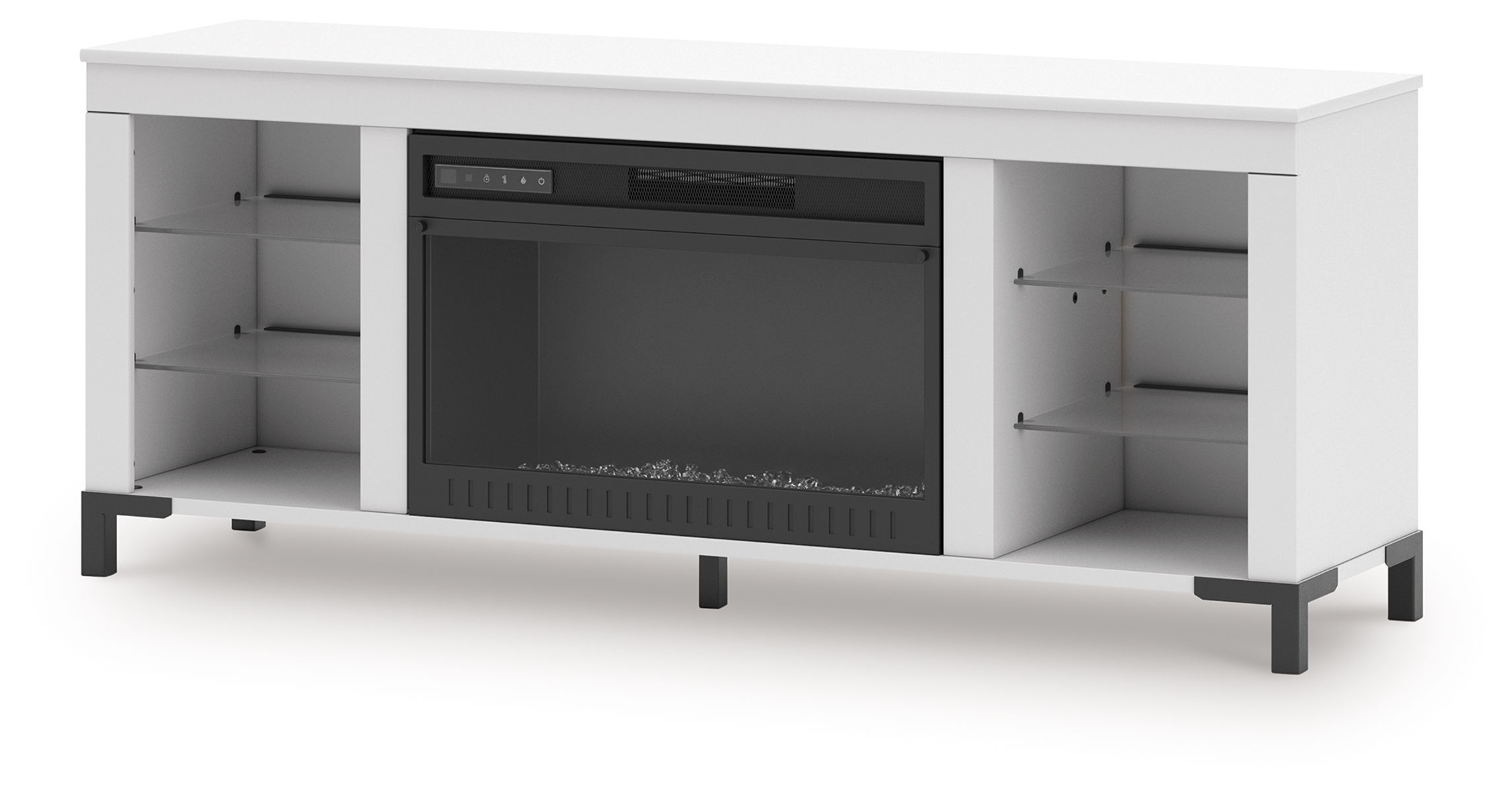 Brollevi - TV Stand With Fireplace - White - Image 6