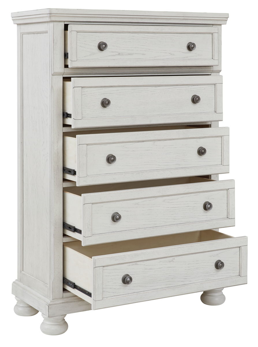Robbinsdale - Five Drawer Chest - Antique White - Image 9