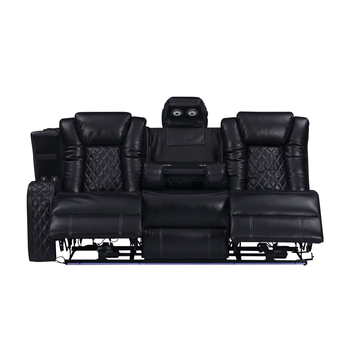 Orion II - LAF Sofa With Power Headrest & Footrest - Black - Image 7