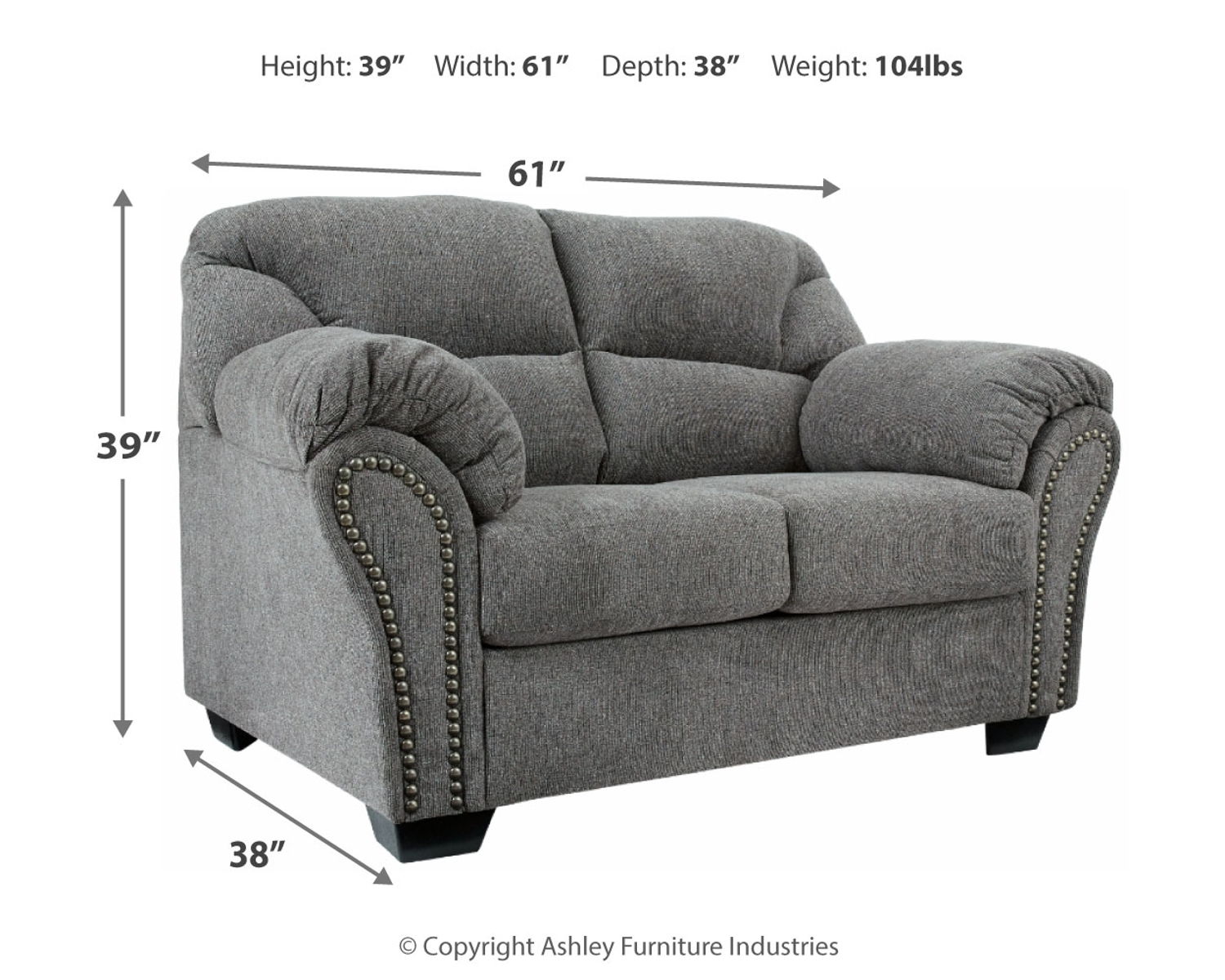Allmaxx - Loveseat - Pewter - Image 7