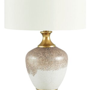 Tavisburg - Glass Table Lamp - Brown / White / Gold