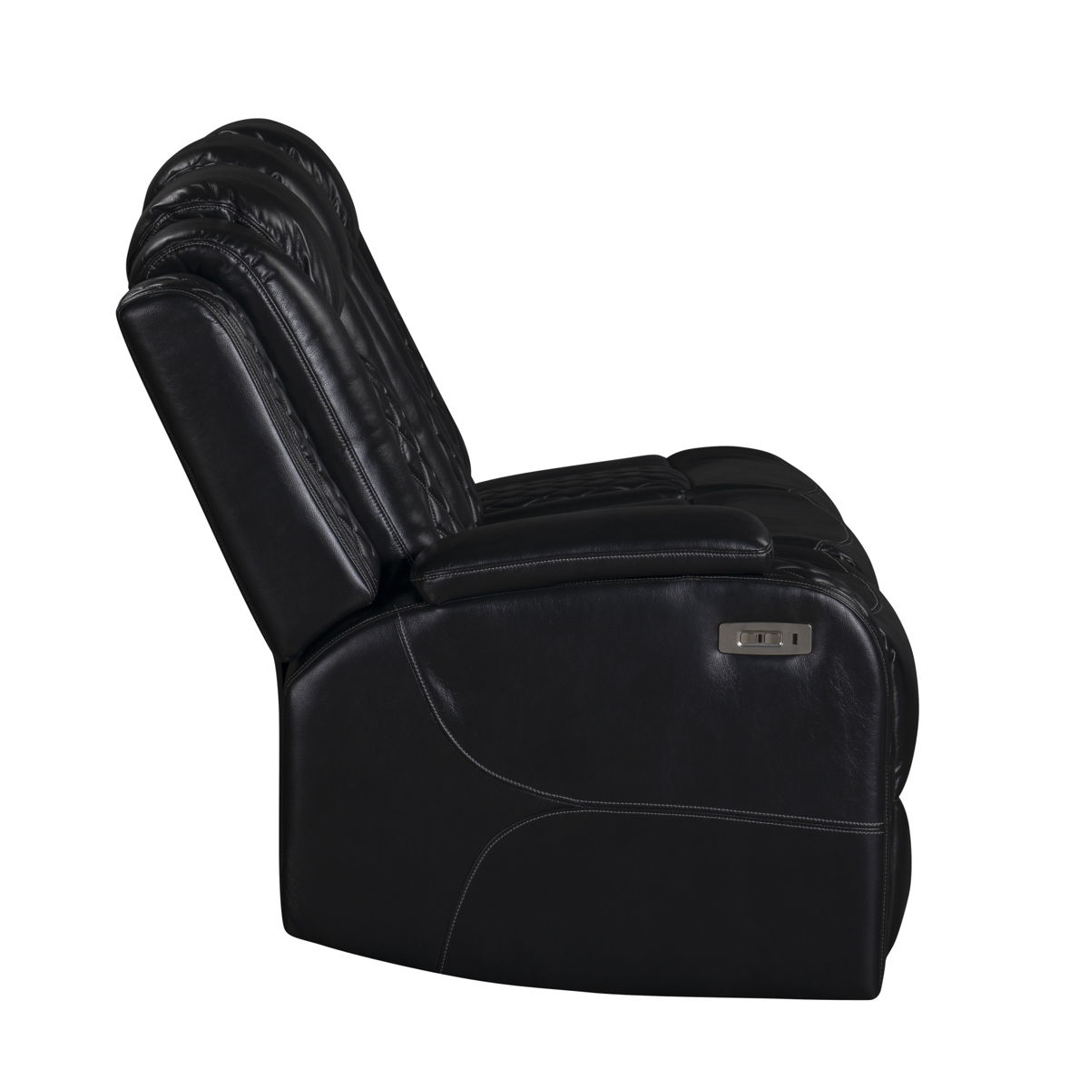 Orion II - LAF Sofa With Power Headrest & Footrest - Black - Image 4