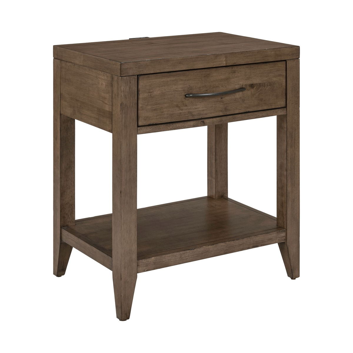 Shaker Lakes - Open Nightstand With Charging Station - Harvest Brown - Image 2