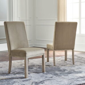 Chrestner - Dining UPH Side Chair (Set of 2) - Gray / Brown