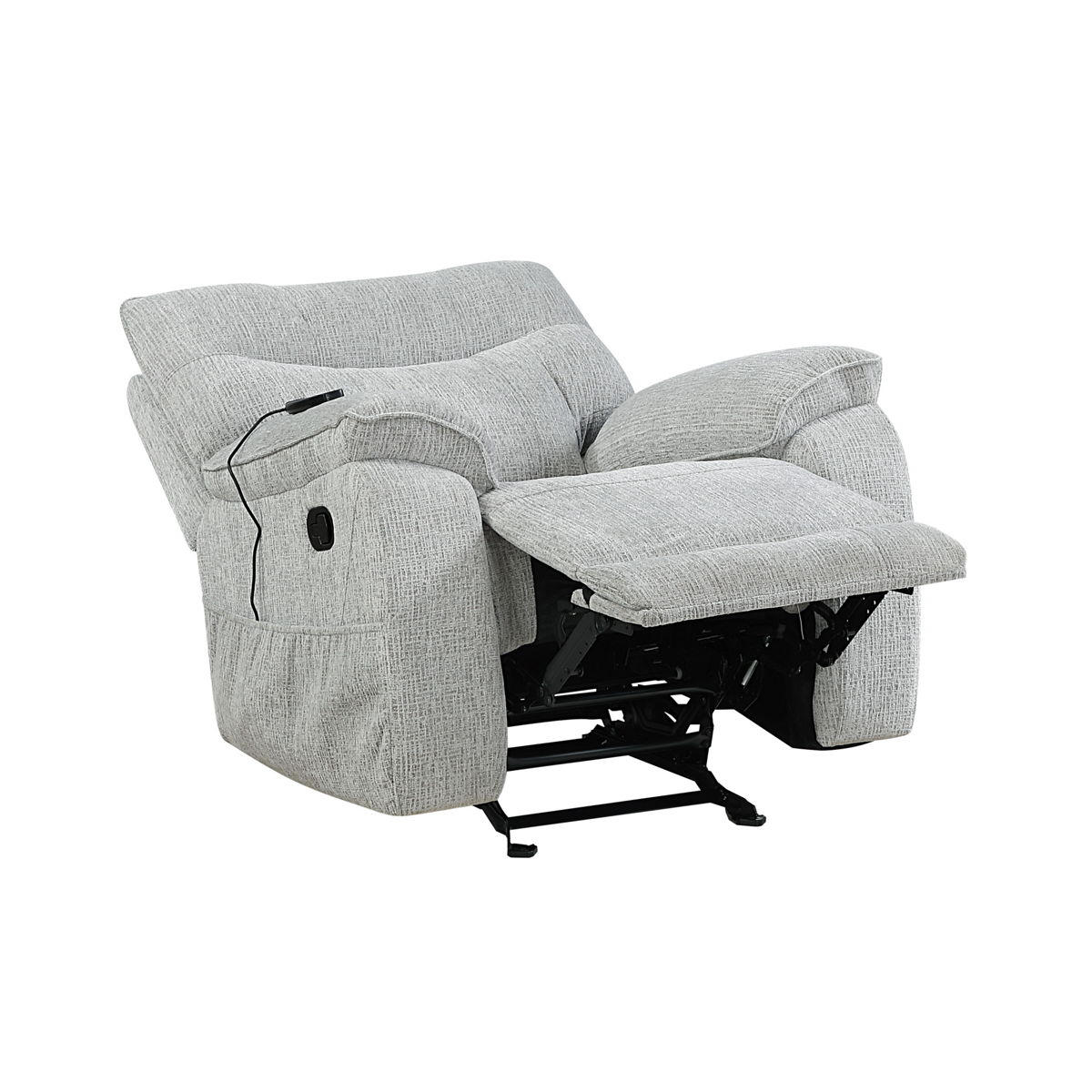 Chablis - Glider Recliner With Heat And Massage - Mist Gray - Image 8