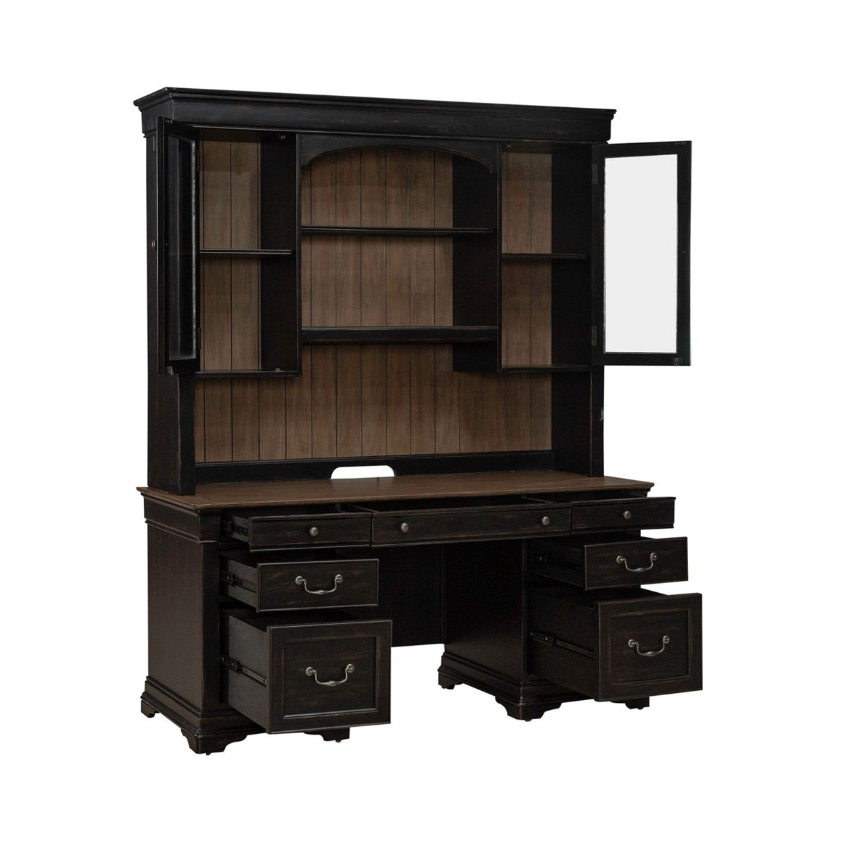 Meritage - Credenza & Hutch - Aged Charcoal - Image 2