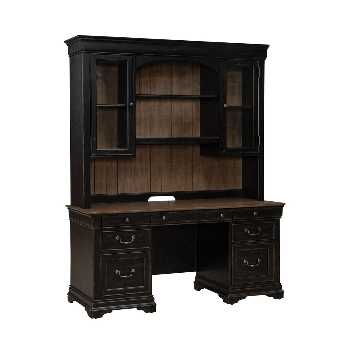 Meritage - Credenza & Hutch - Aged Charcoal - Image 5