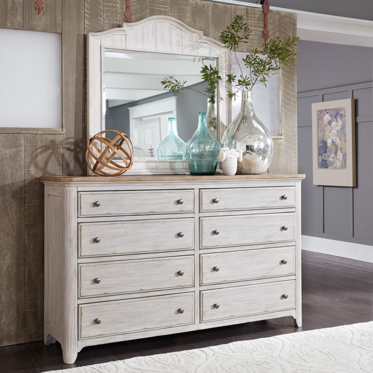 Farmhouse Reimagined - Dresser & Mirror - White - Image 6