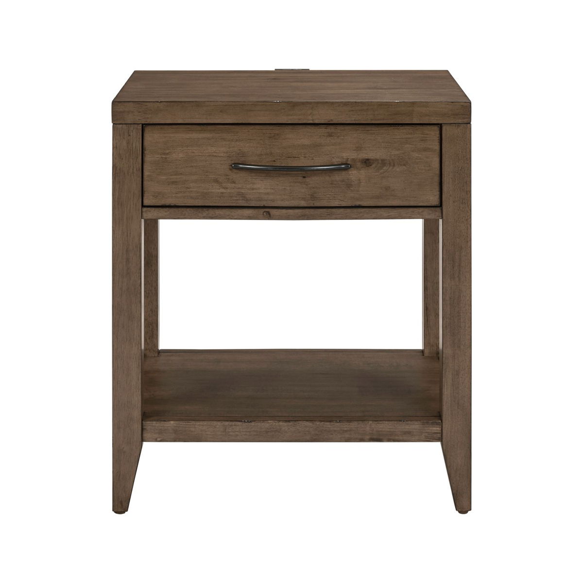 Shaker Lakes - Open Nightstand With Charging Station - Harvest Brown - Image 3