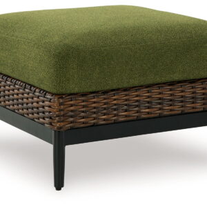 Horizon Hall - Ottoman With Cushion - Brown / Green