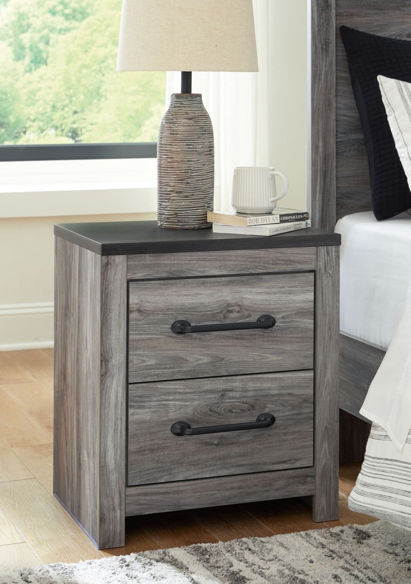 Bronyan - Two Drawer Night Stand - Dark Gray - Image 4