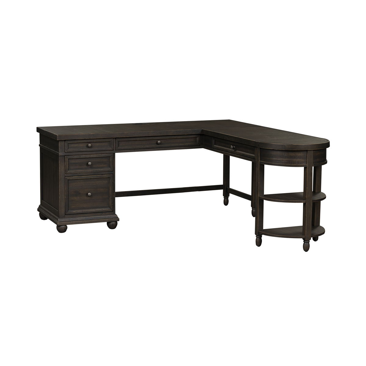 Harvest Home - L Shaped Desk - Black - Image 3