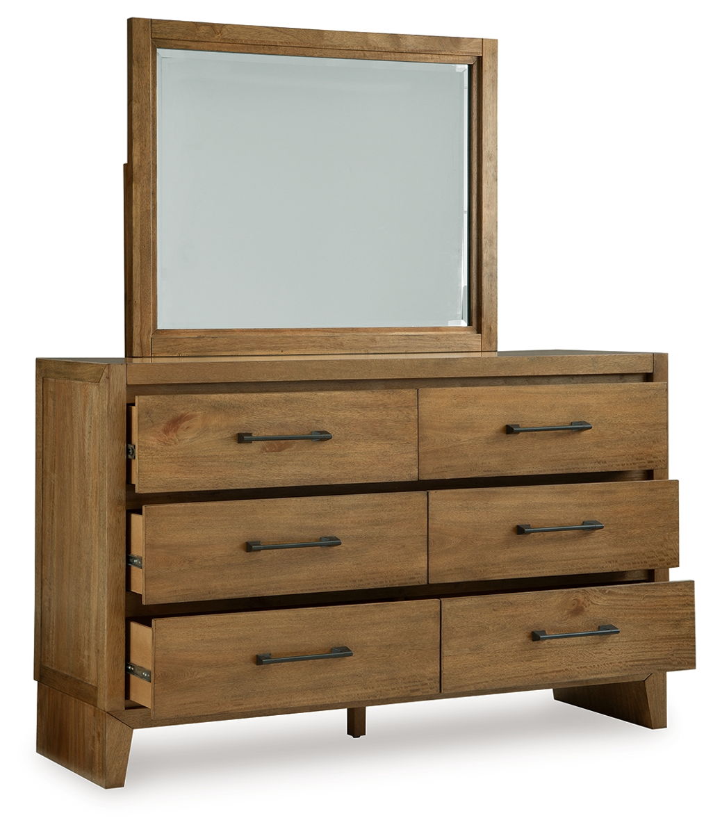 Sherbana - Dresser And Mirror - Light Brown - Image 6
