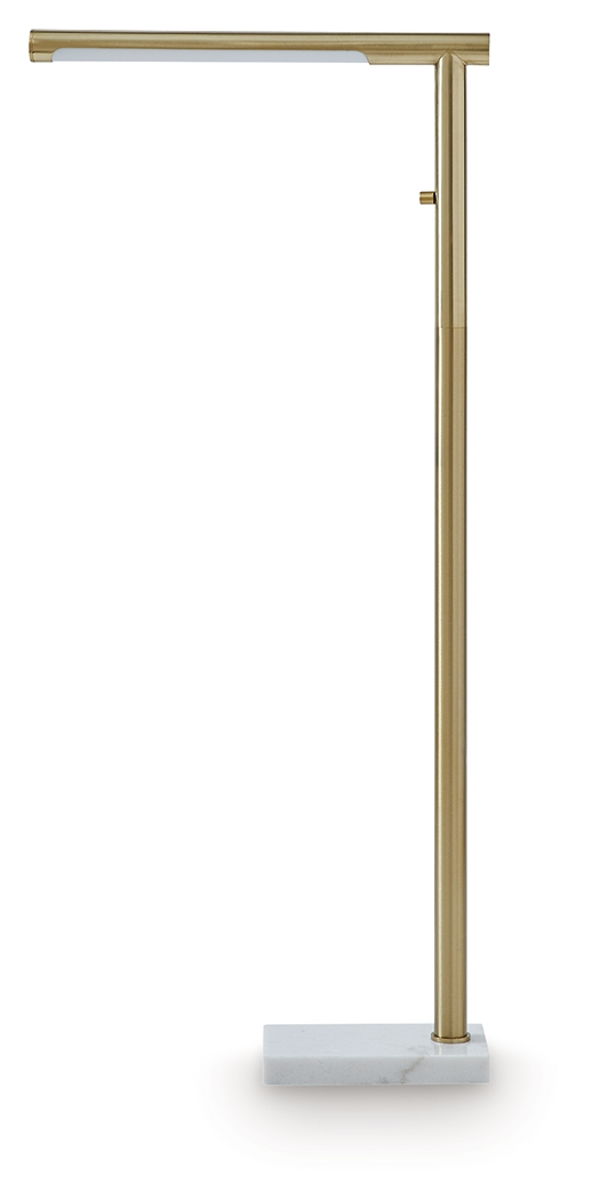 Santiford - Metal Floor Lamp - Gold Finish / White - Image 3