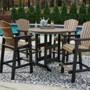 Fairen Trail - 5 Pc. - Dining Set with 4 Chairs - Black / Driftwood