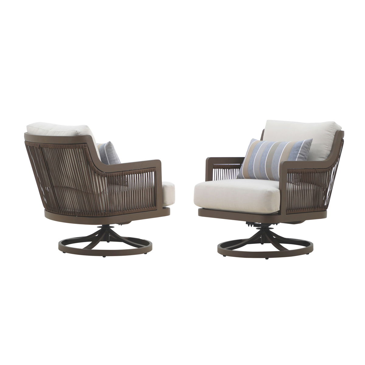 Genova - Patio Swivel Club Chair With Accent Pillow (Set of 2) - Gray - Image 5