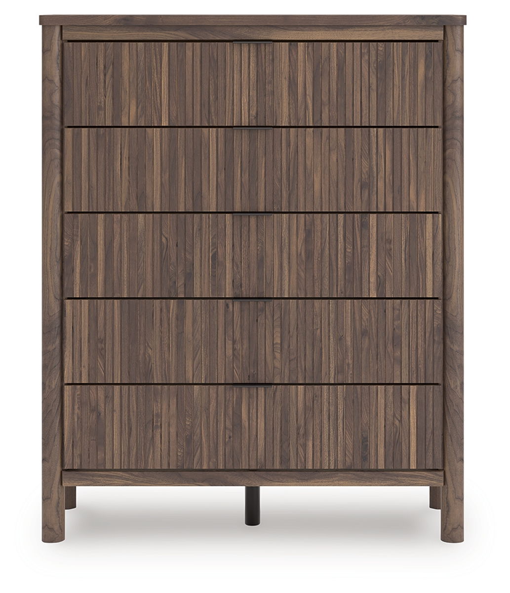 Pamytta - Five Drawer Wide Chest - Brown - Image 7