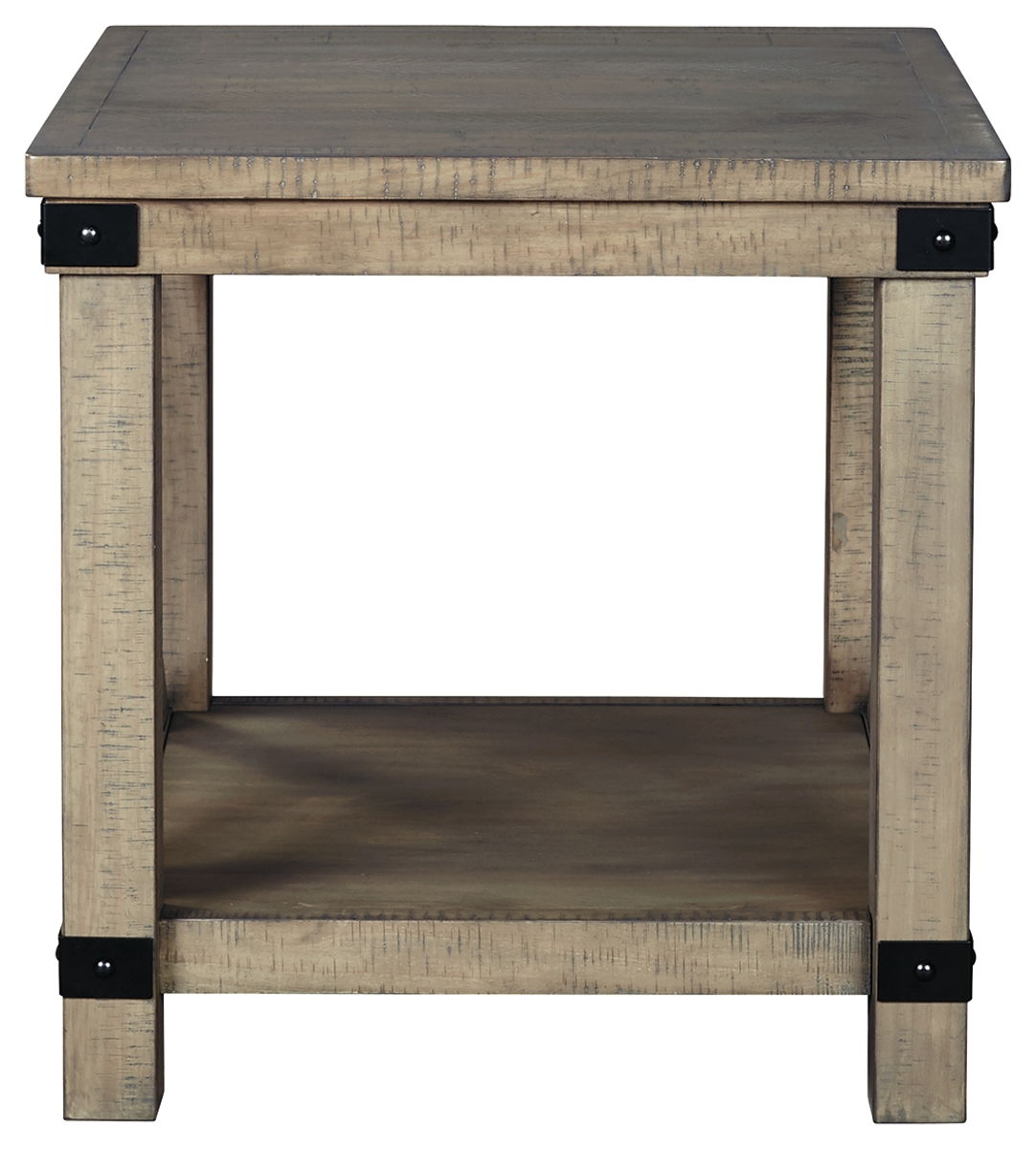 Aldwin - Rectangular End Table - Crossbuck Styling - Gray - Image 3