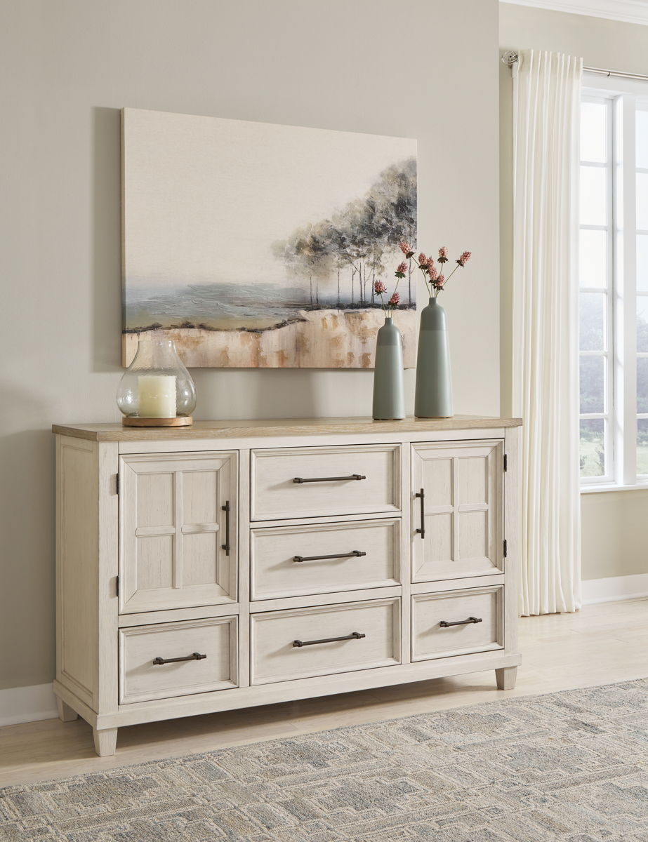 Shaybrock - Dresser - Antique White / Brown - Image 2