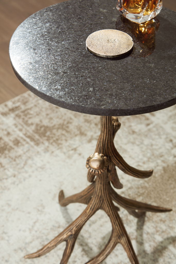 Lemkins - Accent Table - Black / Antique Gold Finish - Image 7