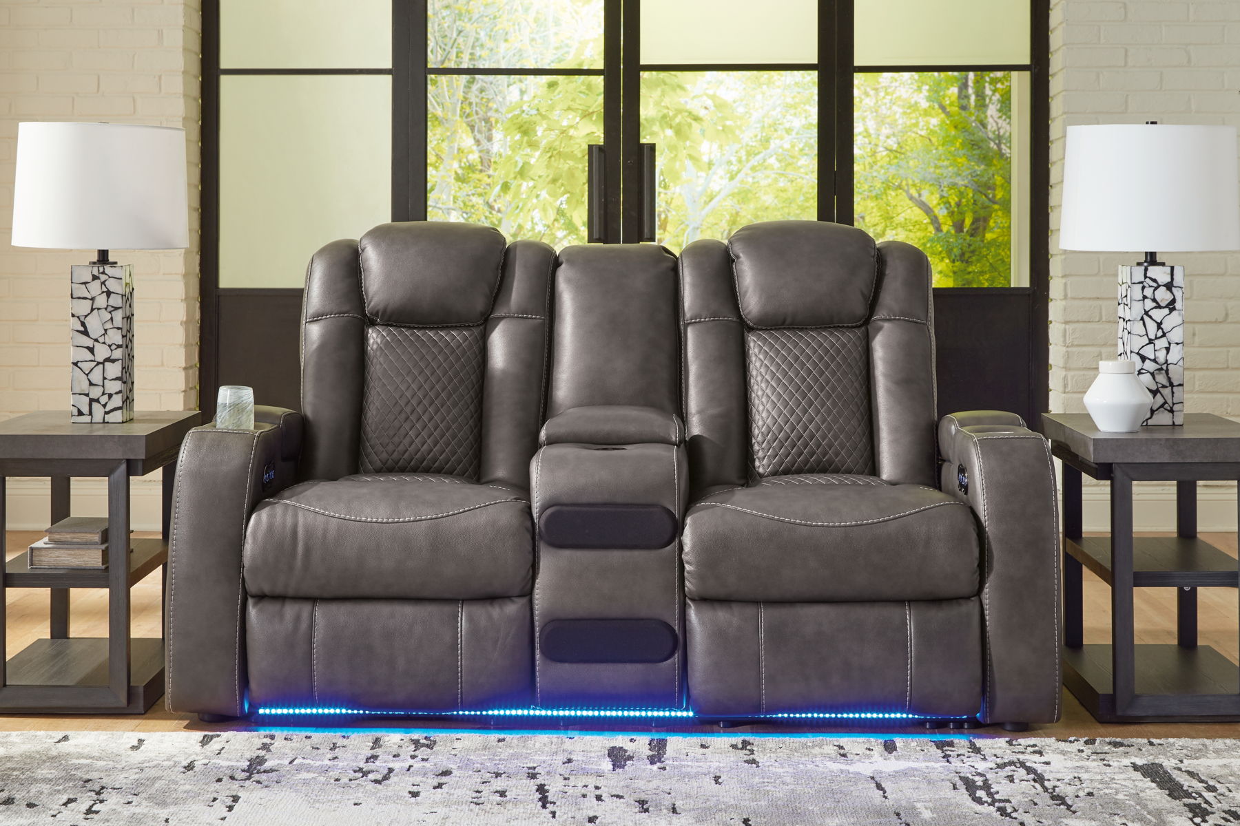 Fyne-dyme - Power Reclining Loveseat With Console/Adj Hdrst - Image 12
