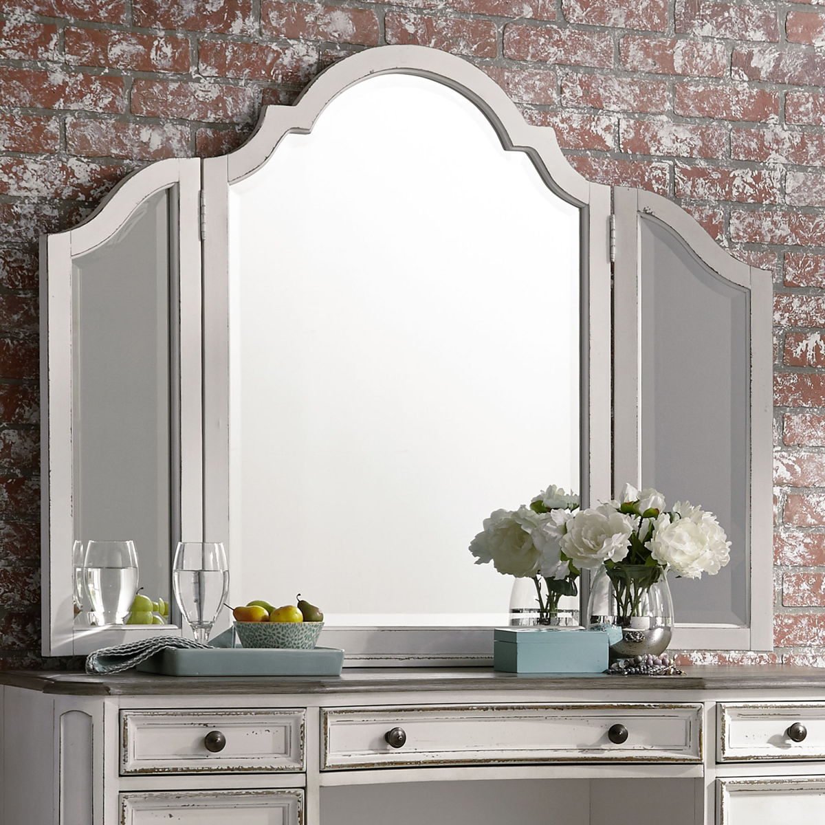 Magnolia Manor - Vanity Mirror - Antique White