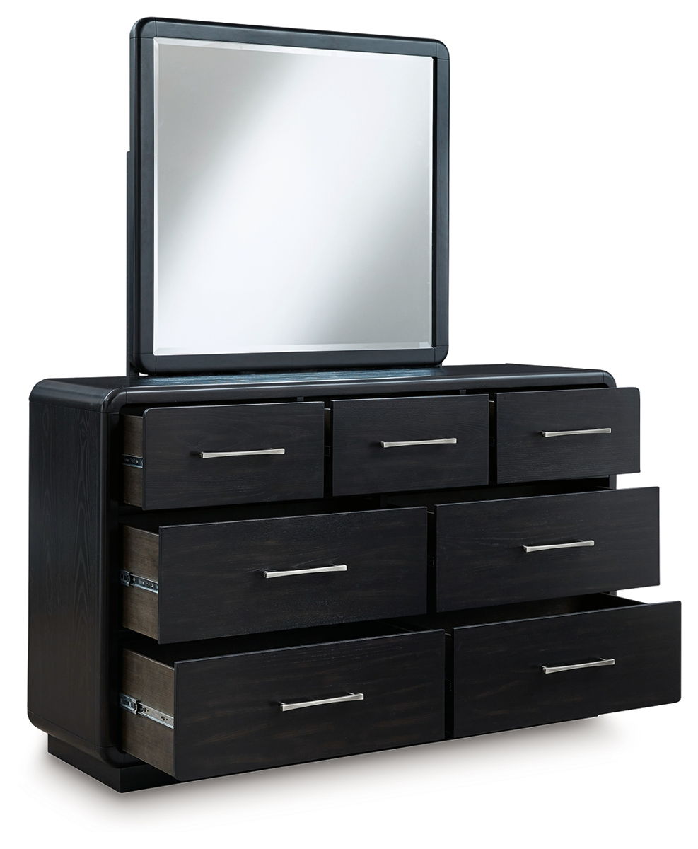 Rowanbeck - Dresser And Mirror - Black - Image 4