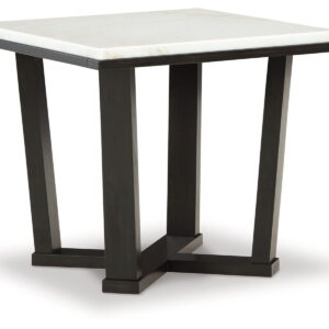 Fostead - Square End Table - White / Espresso