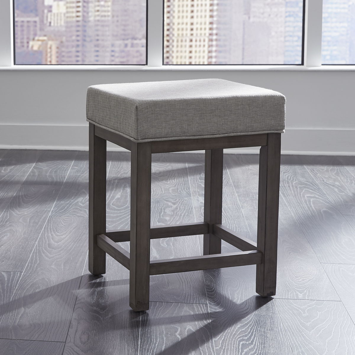 Tanners Creek - Upholstered Console Stool (Set of 3) - Dark Gray