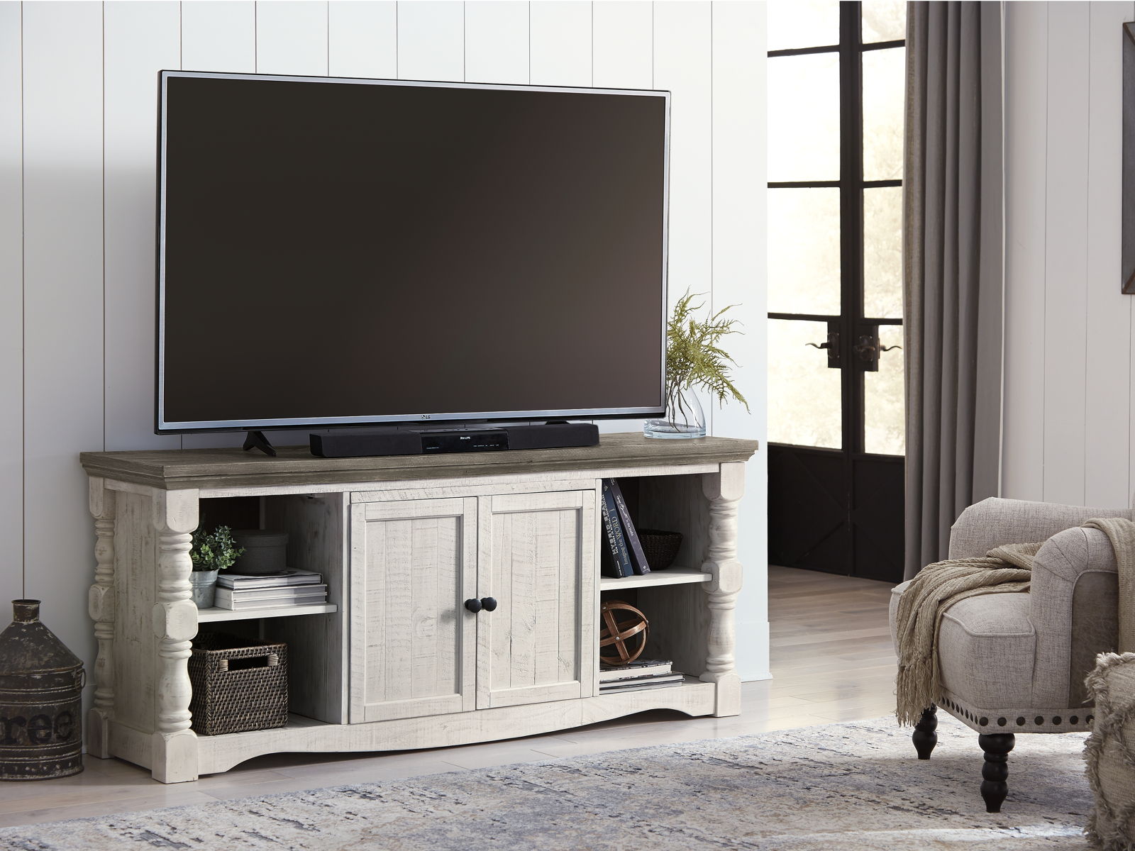 Havalance - Extra Large TV Stand - 2 Doors - Brown / Beige - Image 9
