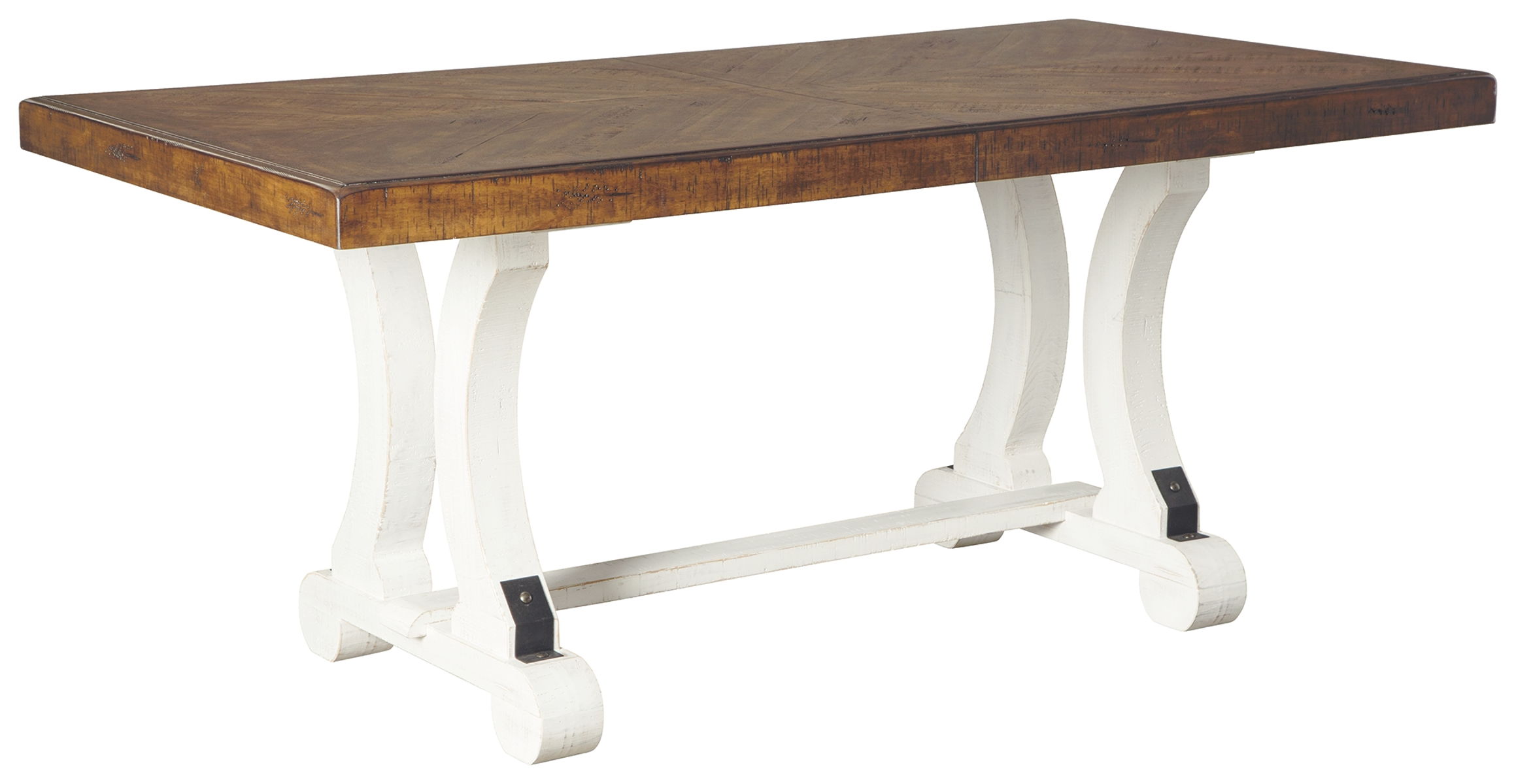 Valebeck - Rectangular Dining Room Table - White / Brown - Image 5