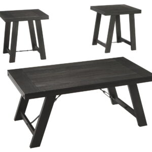 Noorbrook - Occasional Table Set (Set of 3) - Black / Pewter