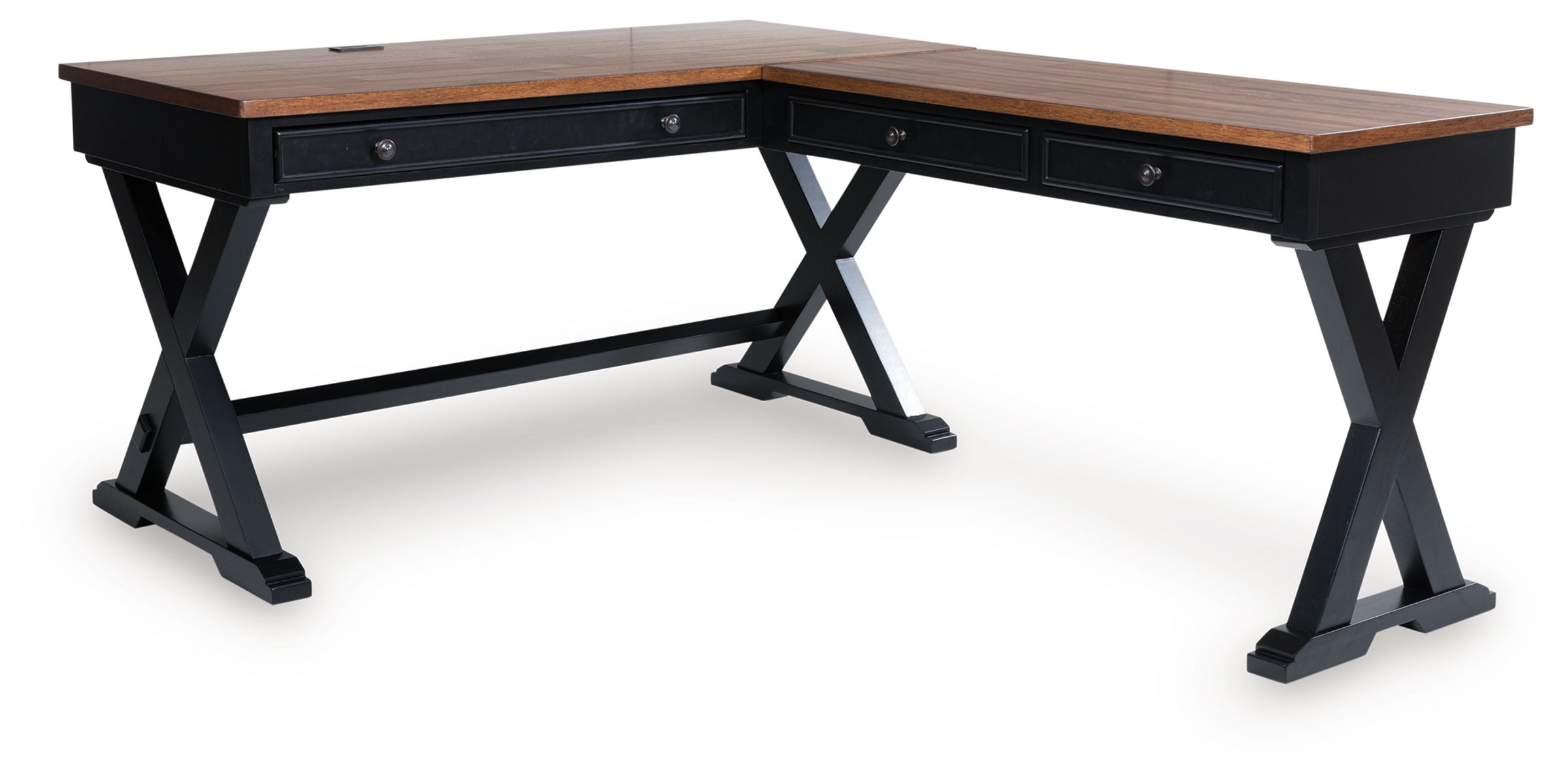 Wildenauer - Home Office Desk And Return - Brown / Black