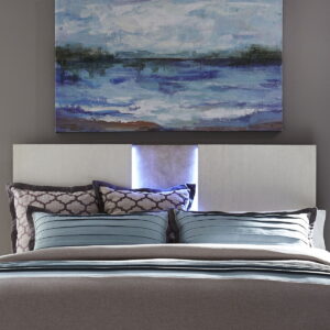 Mirage - King Travertine Panel Headboard - Wirebrushed White