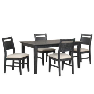 Sable Crest - 5 Piece Set (Rectangle Dining Table & 4 Chairs) - Black