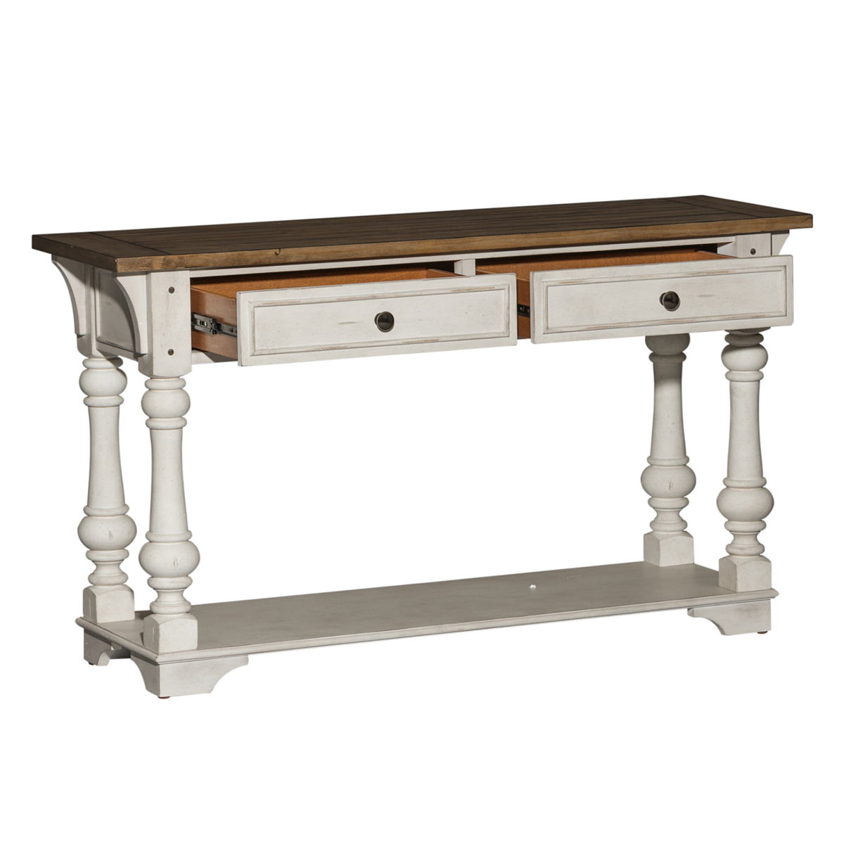Morgan Creek - Sofa Table - Antique White / Wirebrushed Tobacco Accents - Image 2