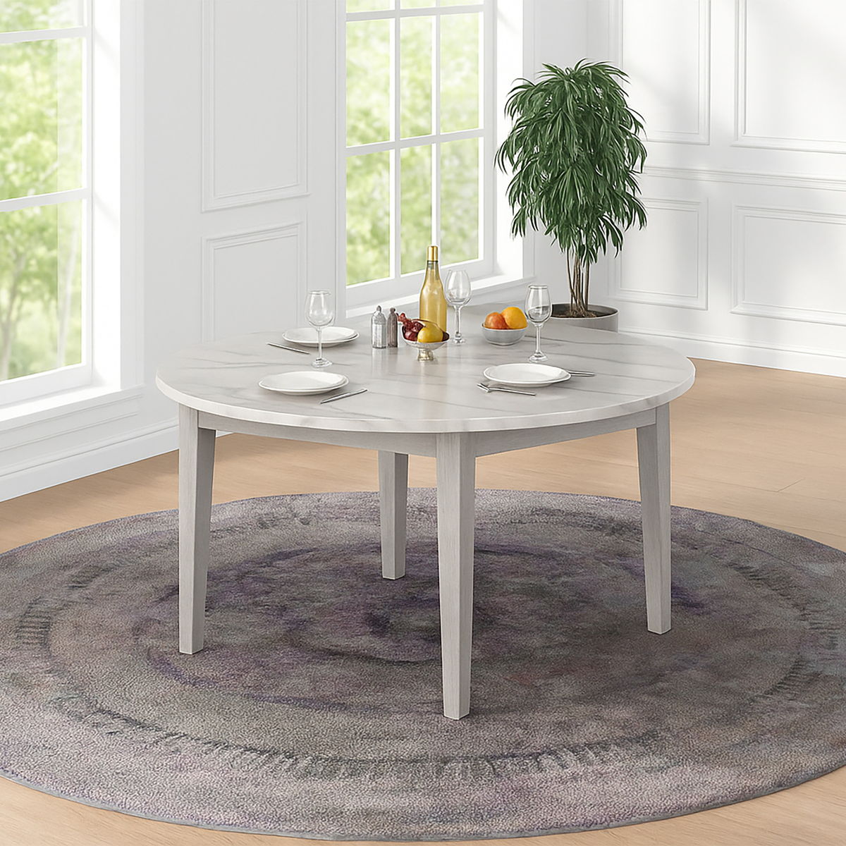 Essence - 54" Round Dining Table With Marble Top - Image 3