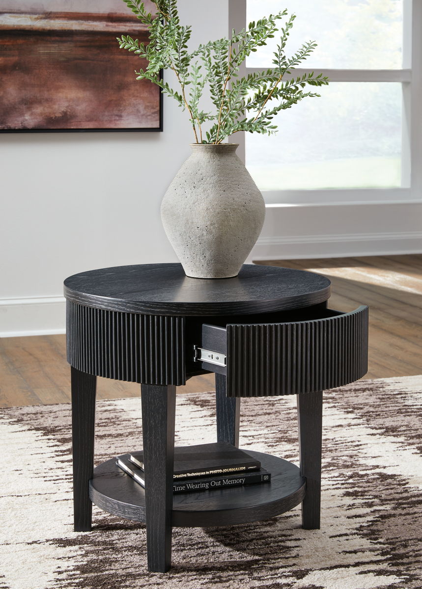 Marstream - Round End Table - Black - Image 2
