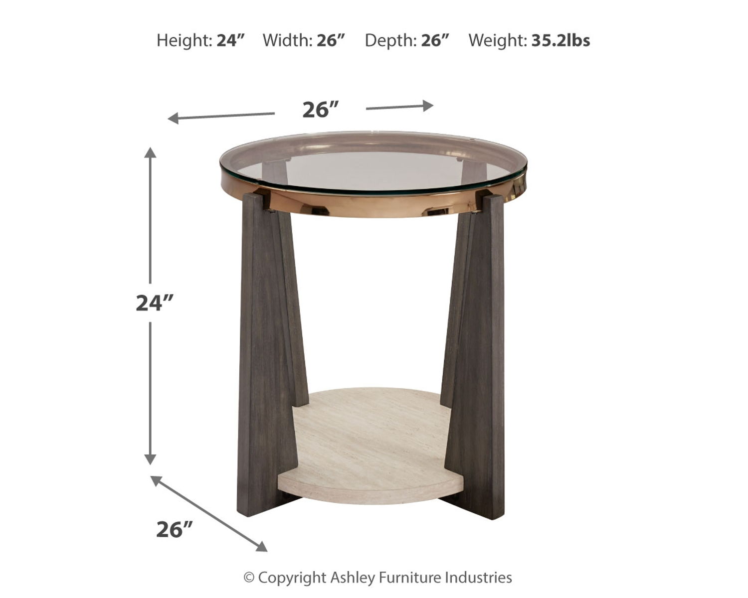 Frazwa - Round End Table - Multi - Image 3