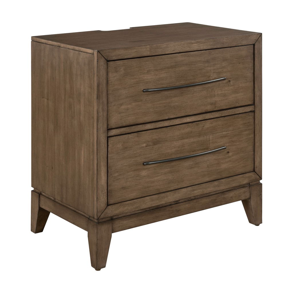 Shaker Lakes - Nightstand With Charging Station - Harvest Brown - Image 5