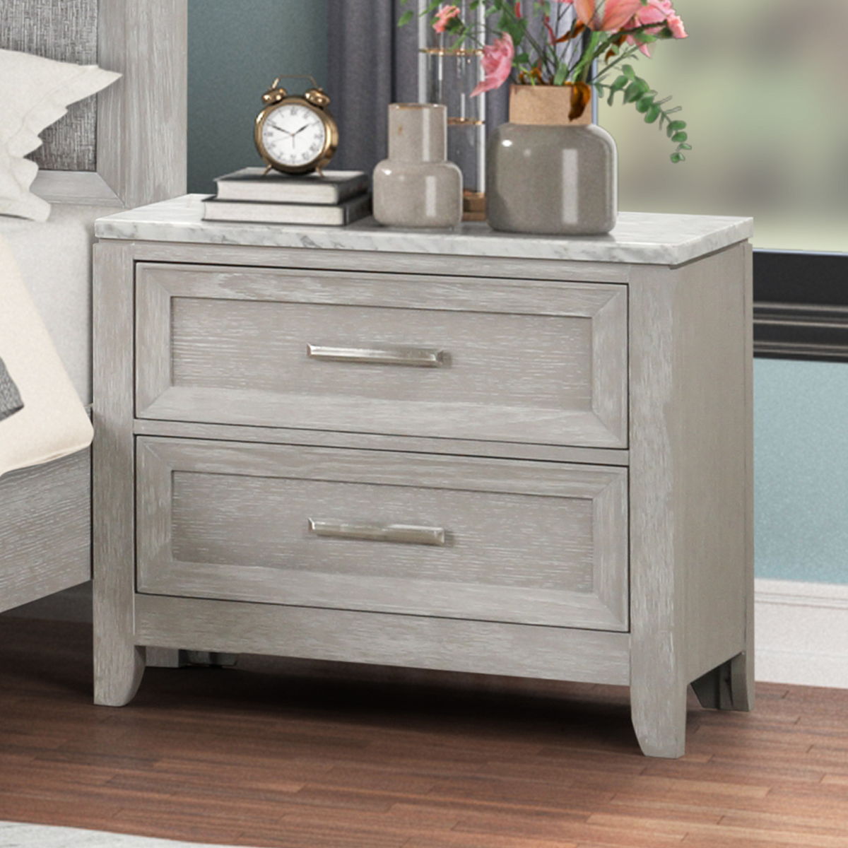 Fiona - Nightstand - Mist Gray - Image 7