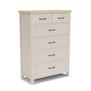 Glenndale - Five Drawer Chest - Aged White / Wheat
