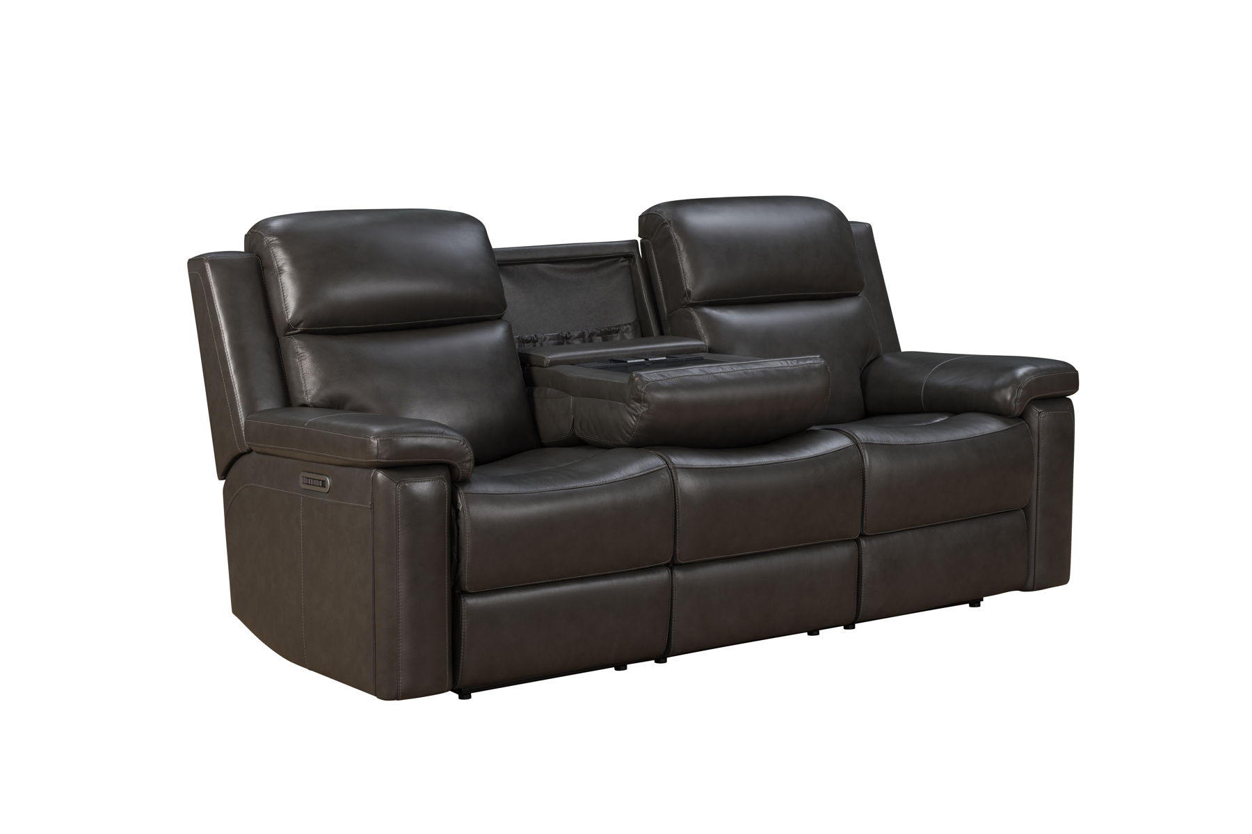 Leon - Power Sofa Recliner With Power Headrest, Power Lumbar, Heat And Massage (Dropdown Table With Smart Tabletop Control) - Smokey Gray - Image 9