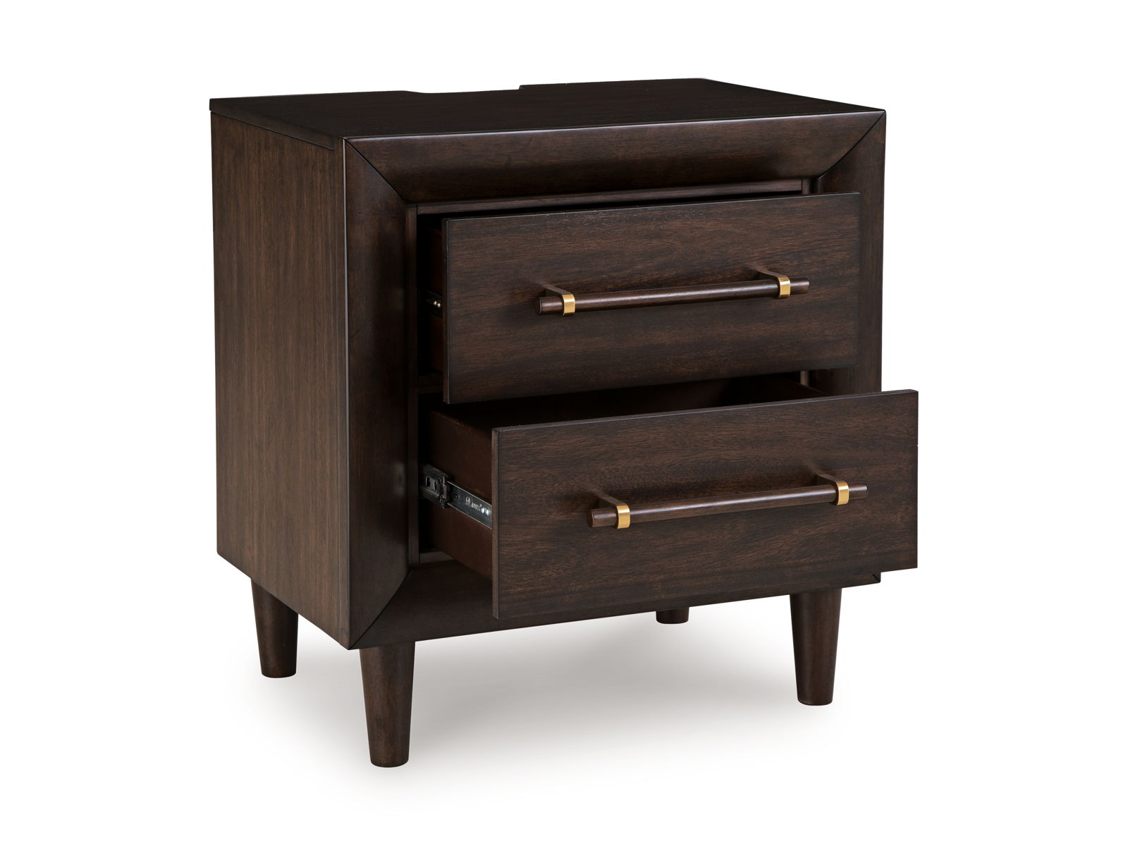 Dantenton - Two Drawer Night Stand - Merlot - Image 3